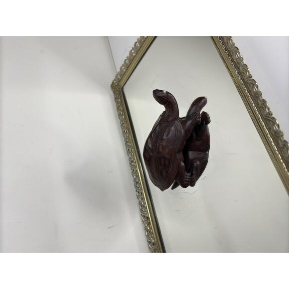 Vintage Wooden Turtle - Hand Made Wooden Intricately Carved Beautiful Treen Orna - Picture 2 of 10